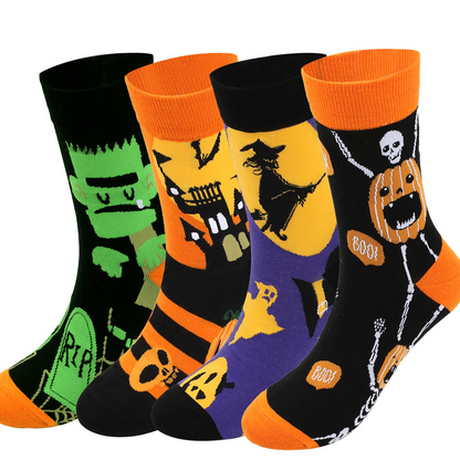 Chaussettes tube citrouille sorcière d'Halloween