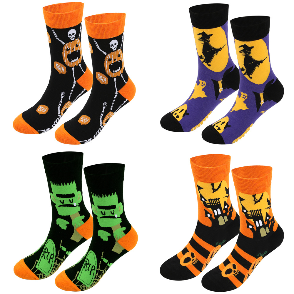 Halloween Witch Pumpkin Tube Socks