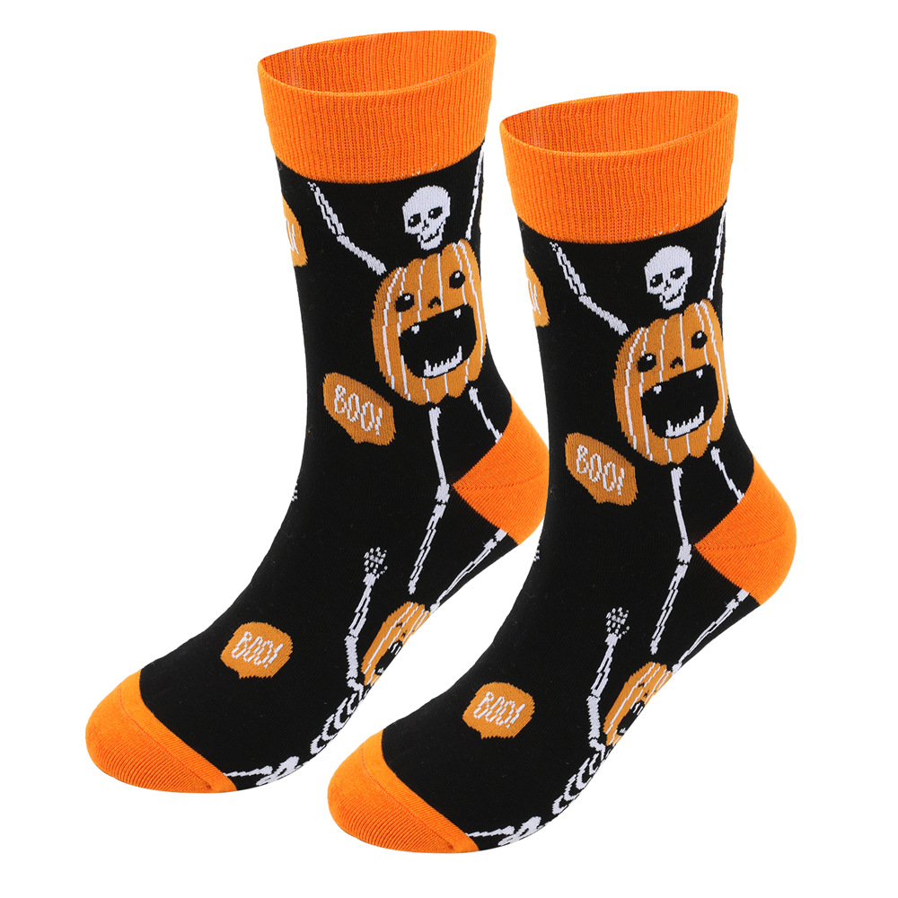 Chaussettes tube citrouille sorcière d'Halloween