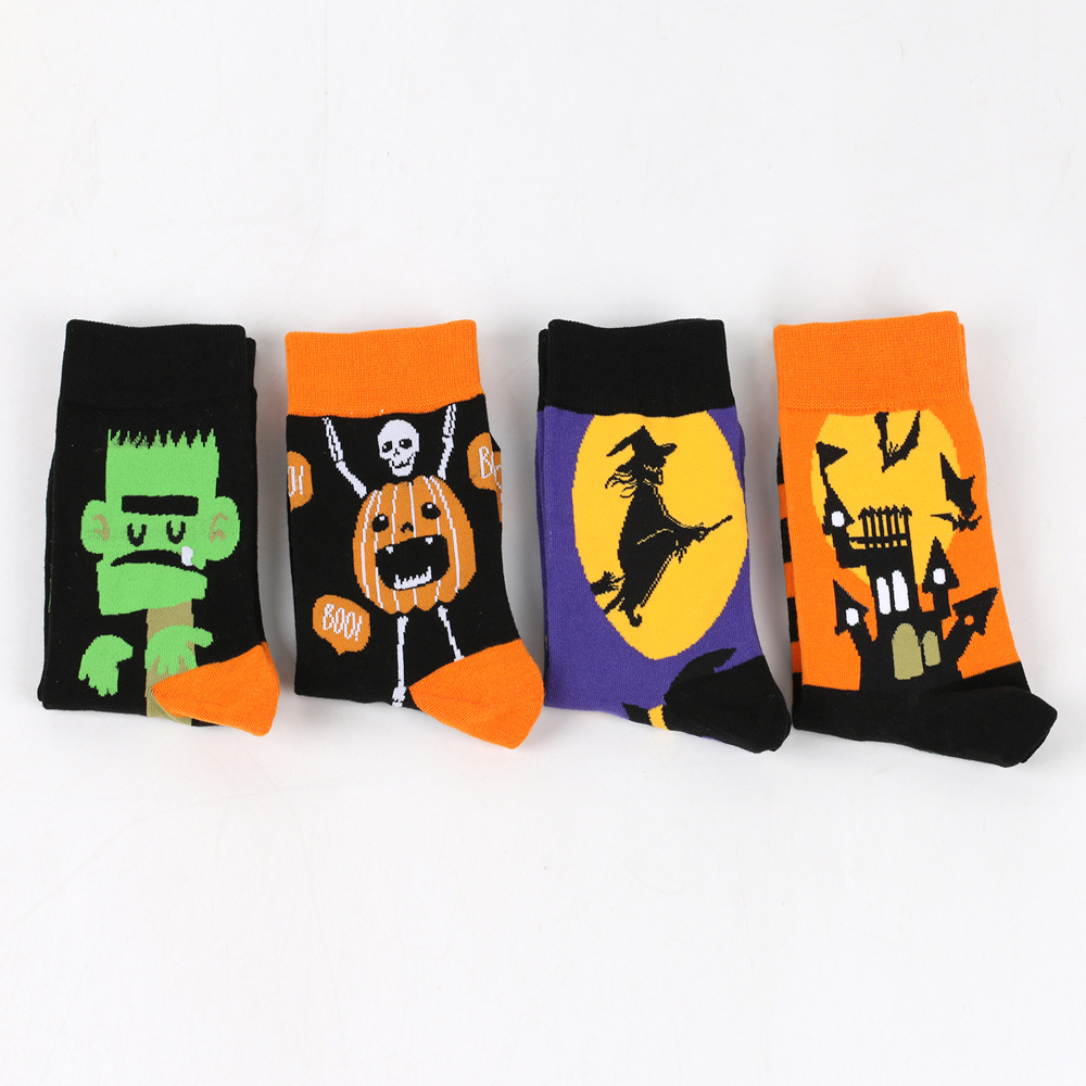 Chaussettes tube citrouille sorcière d'Halloween