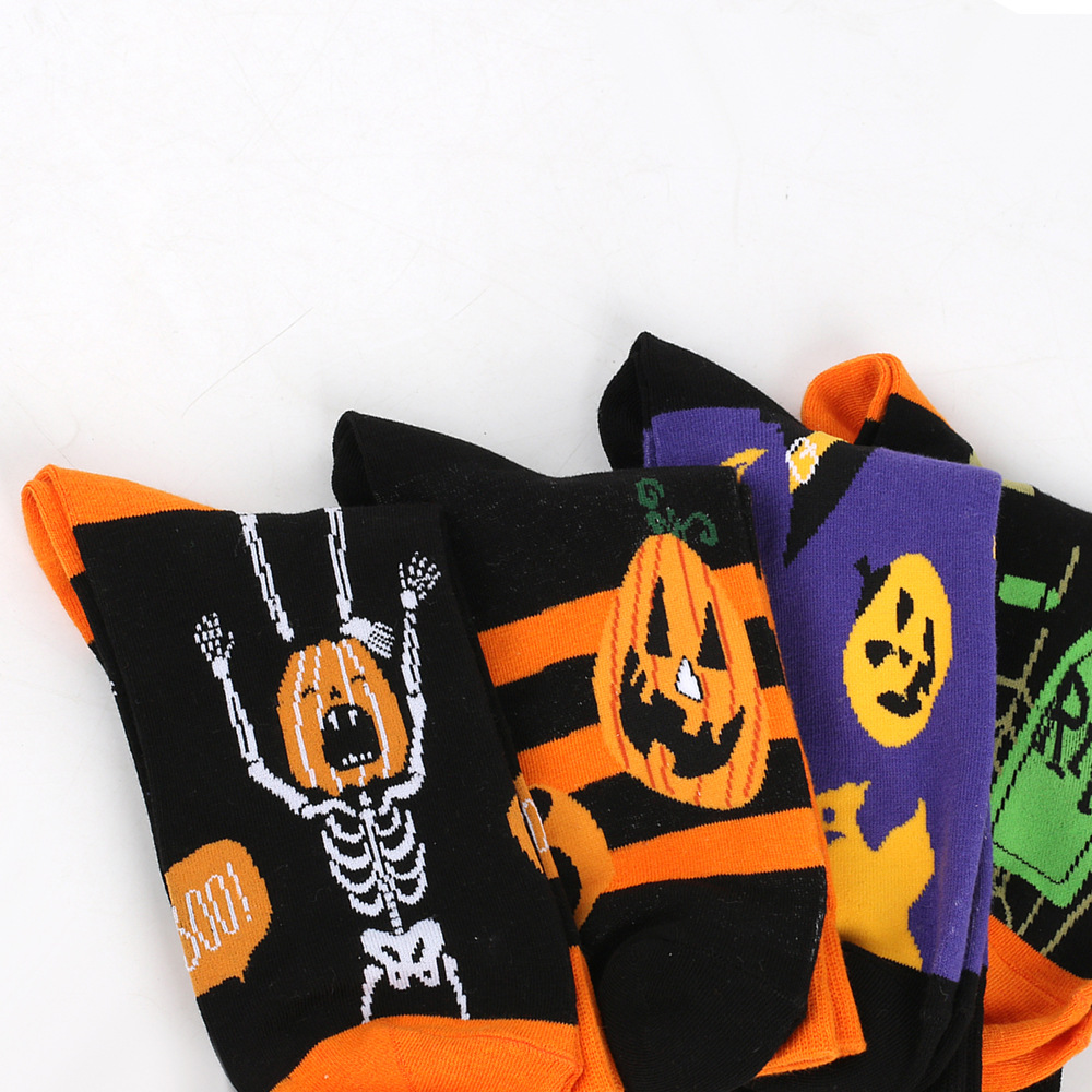 Chaussettes tube citrouille sorcière d'Halloween