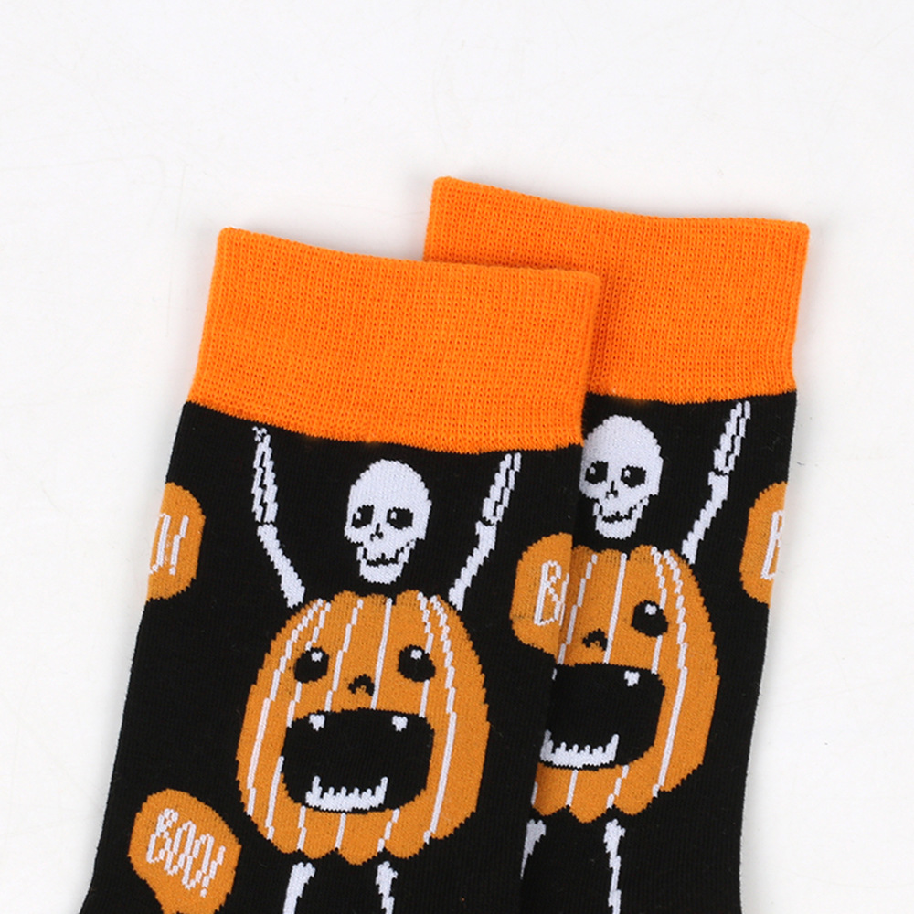 Chaussettes tube citrouille sorcière d'Halloween