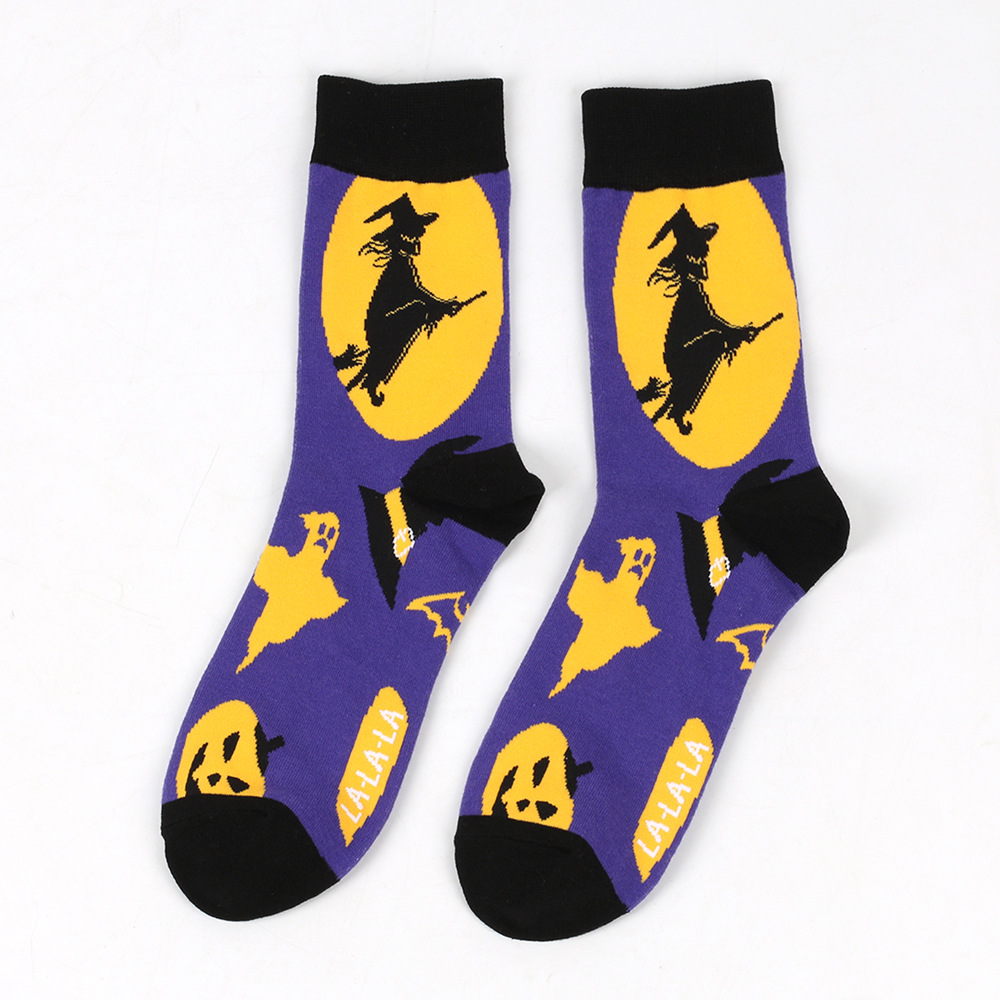 Halloween Witch Pumpkin Tube Socks