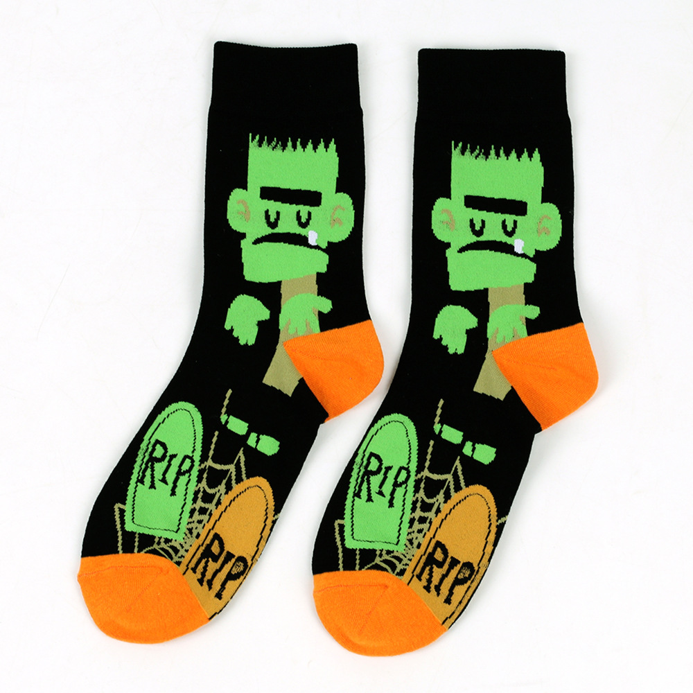 Chaussettes tube citrouille sorcière d'Halloween