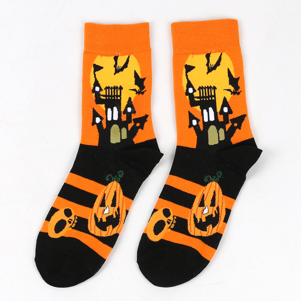 Chaussettes tube citrouille sorcière d'Halloween