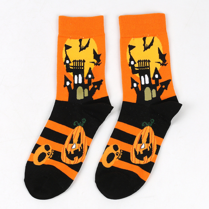 Halloween Witch Pumpkin Tube Socks