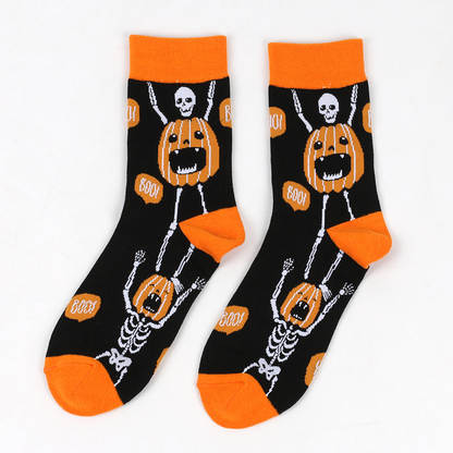 Chaussettes tube citrouille sorcière d'Halloween