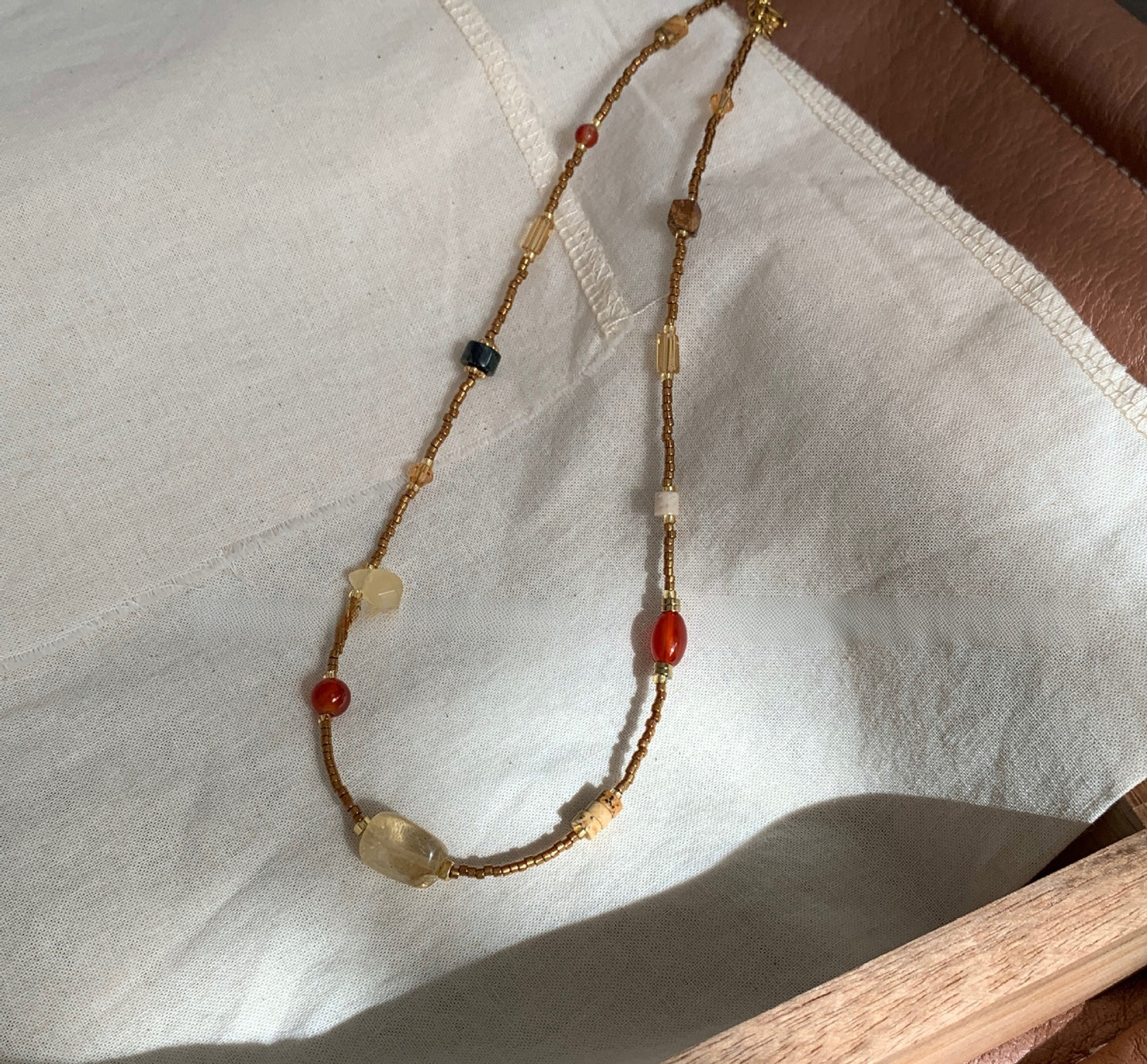 Colored Glaze Bead Color Necklace