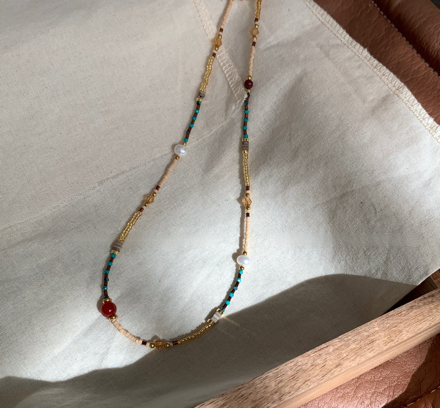 Colored Glaze Bead Color Necklace