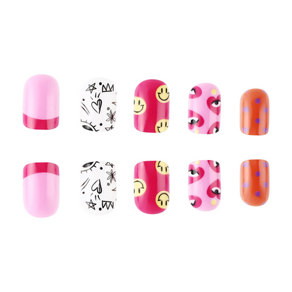 Short Smiling Face Love Press-on Nails