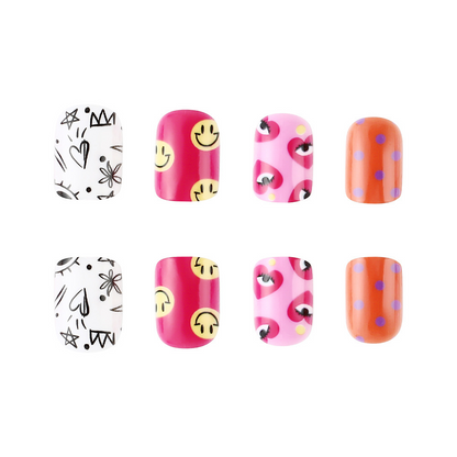 Short Smiling Face Love Press-on Nails