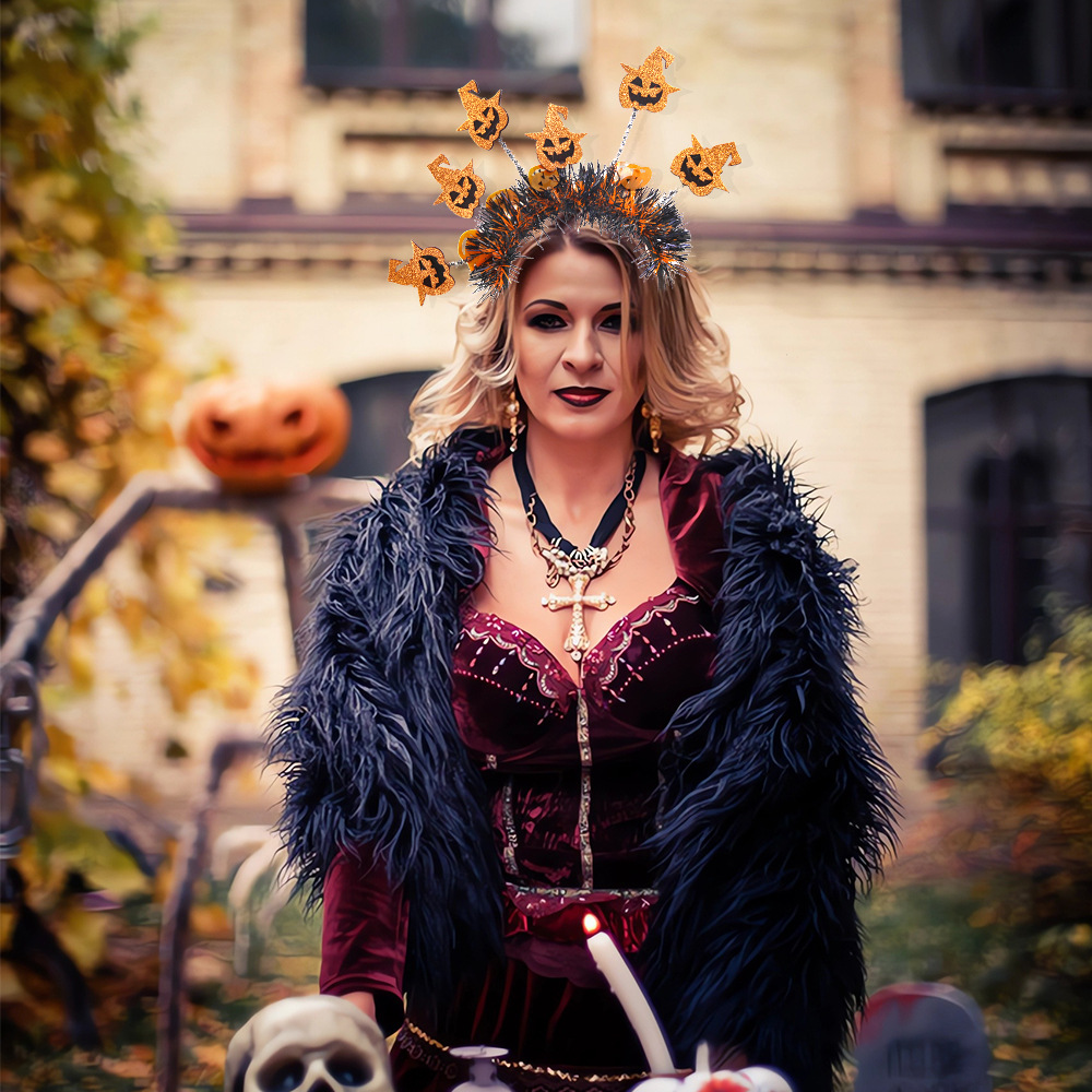 Halloween Pumpkin Spider Radial Headdress