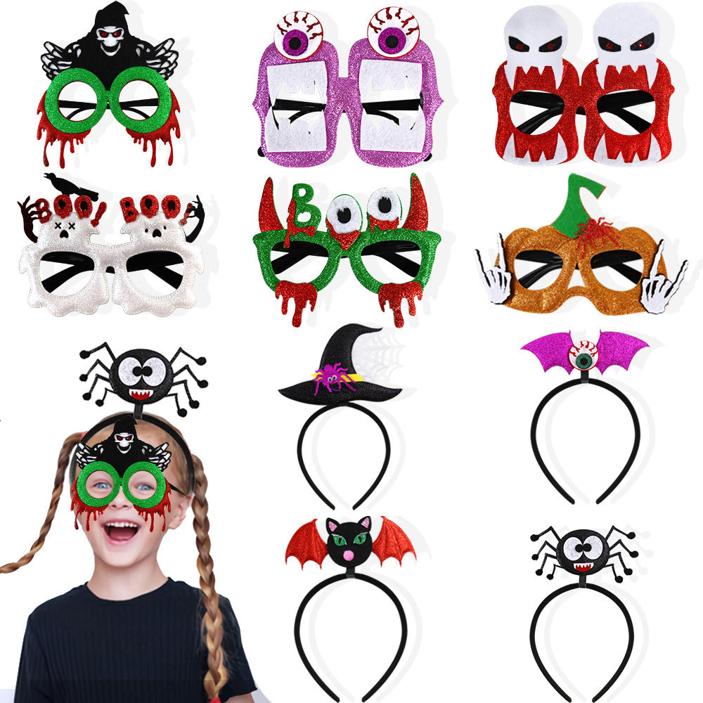 Halloween Ghost Bat Glasses and Headwear and Mask