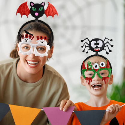 Lunettes, couvre-chef et masque de chauve-souris fantôme d'Halloween