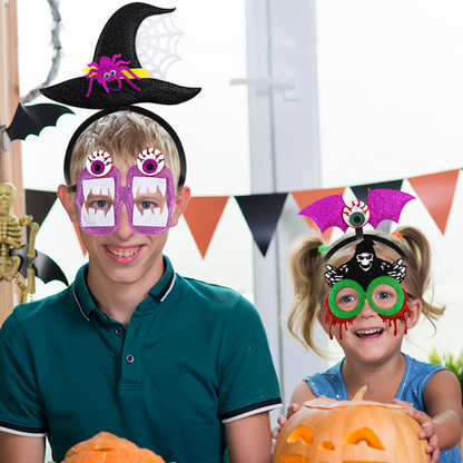 Halloween Ghost Bat Glasses and Headwear and Mask