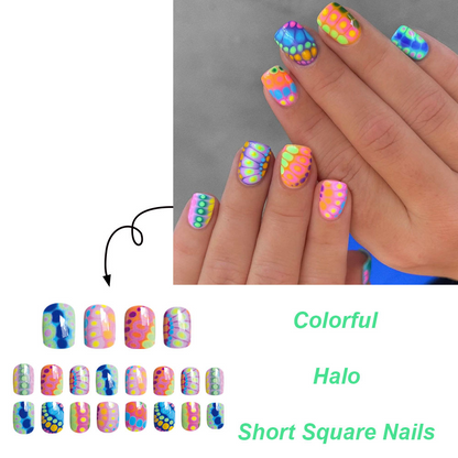 Colorful Spot Press-on Nails