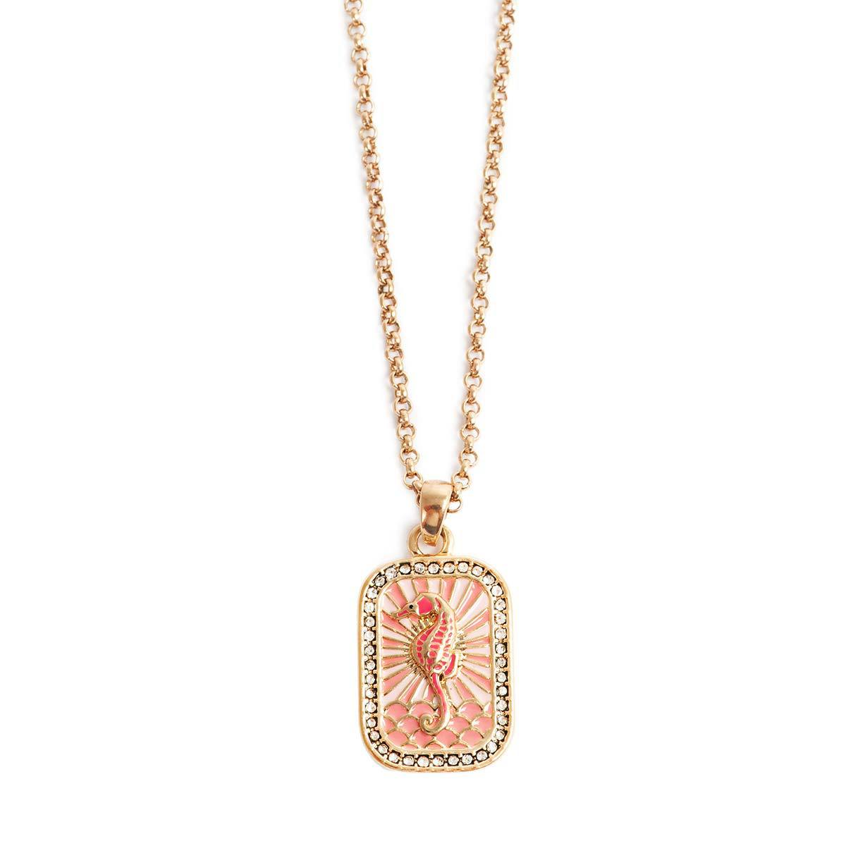 Color Tarot Necklace Square Embedded Zirconium Clavicle Chain