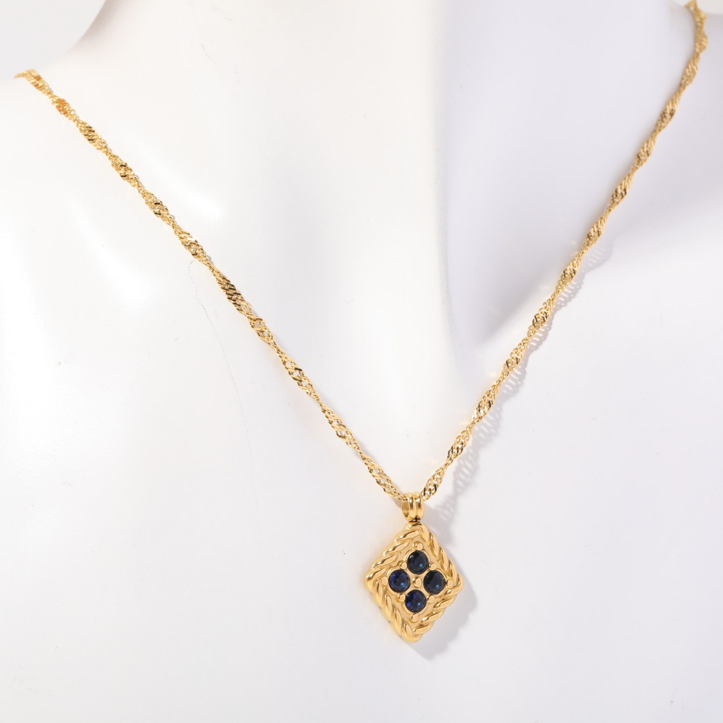 12 Months Birthday Stone Quadrangle Necklace