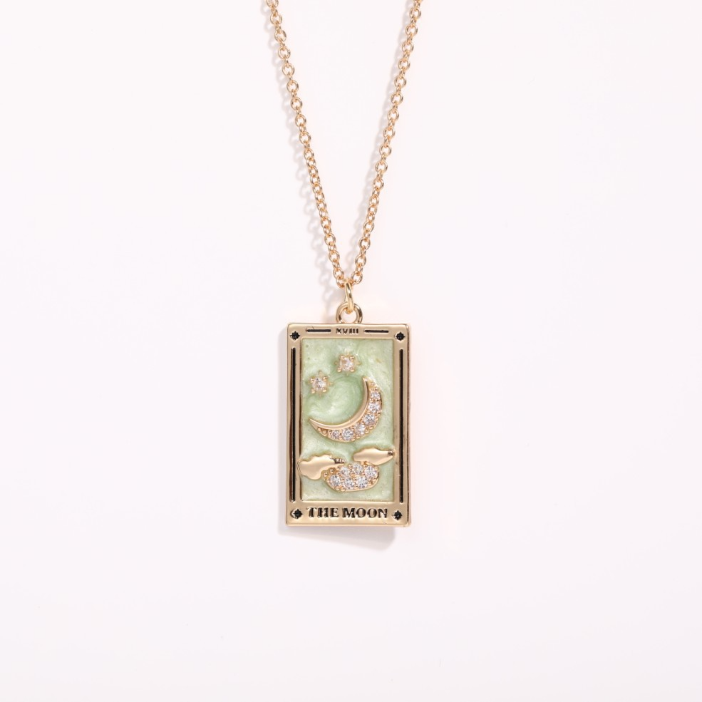 Square Plate Necklace with Diamond