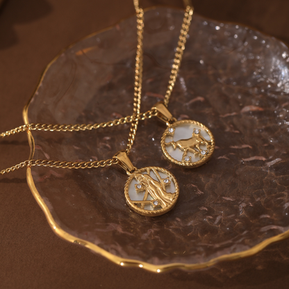 12 Constellation Coin Necklace