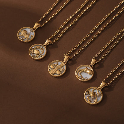 12 Constellation Coin Necklace