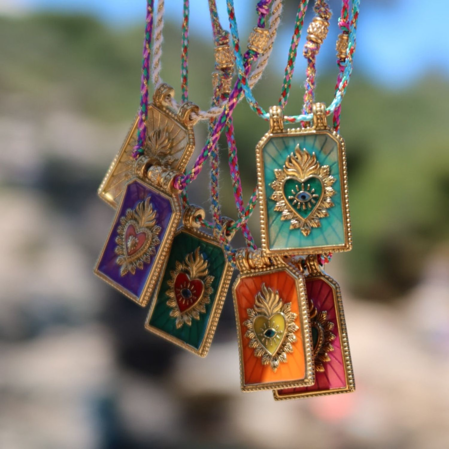 Tarot Colorful Heart Pendant Necklace