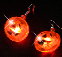 Boucles d'oreilles lumineuses en forme de lampe citrouille d'Halloween et de festival de fantômes